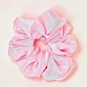 Rose Light Pink Big Satin Scrunchie