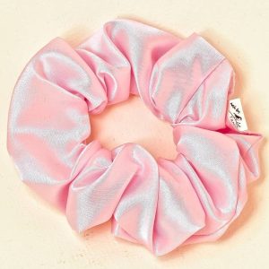 Rose Pink Satin Scrunchie